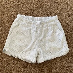 Girls White Patterned Shorts